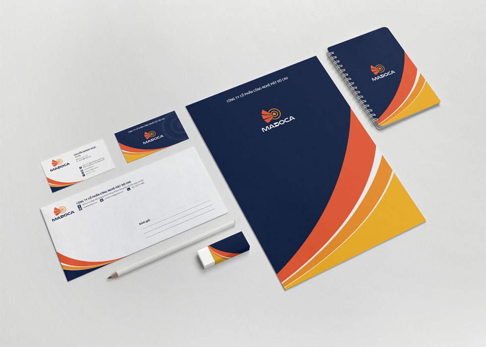 MADOCA - Thiết kế logo và hệ thống nhận diện thương hiệu công ty công nghệ - viễn thông MADOCA